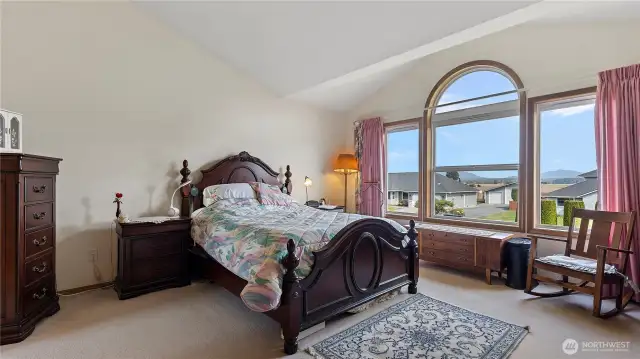 Master bedroom with mountain views