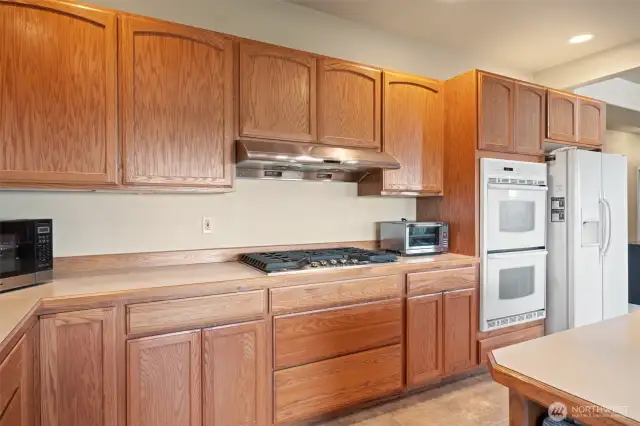 Appliances stay. Including the propane cook top.