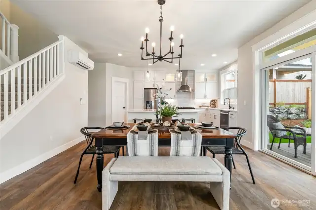 Staged dining area