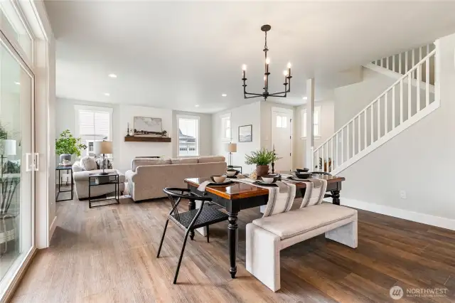 Staged dining area