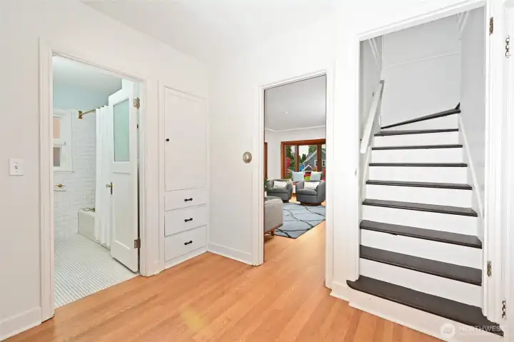 and with access to upstairs spaces