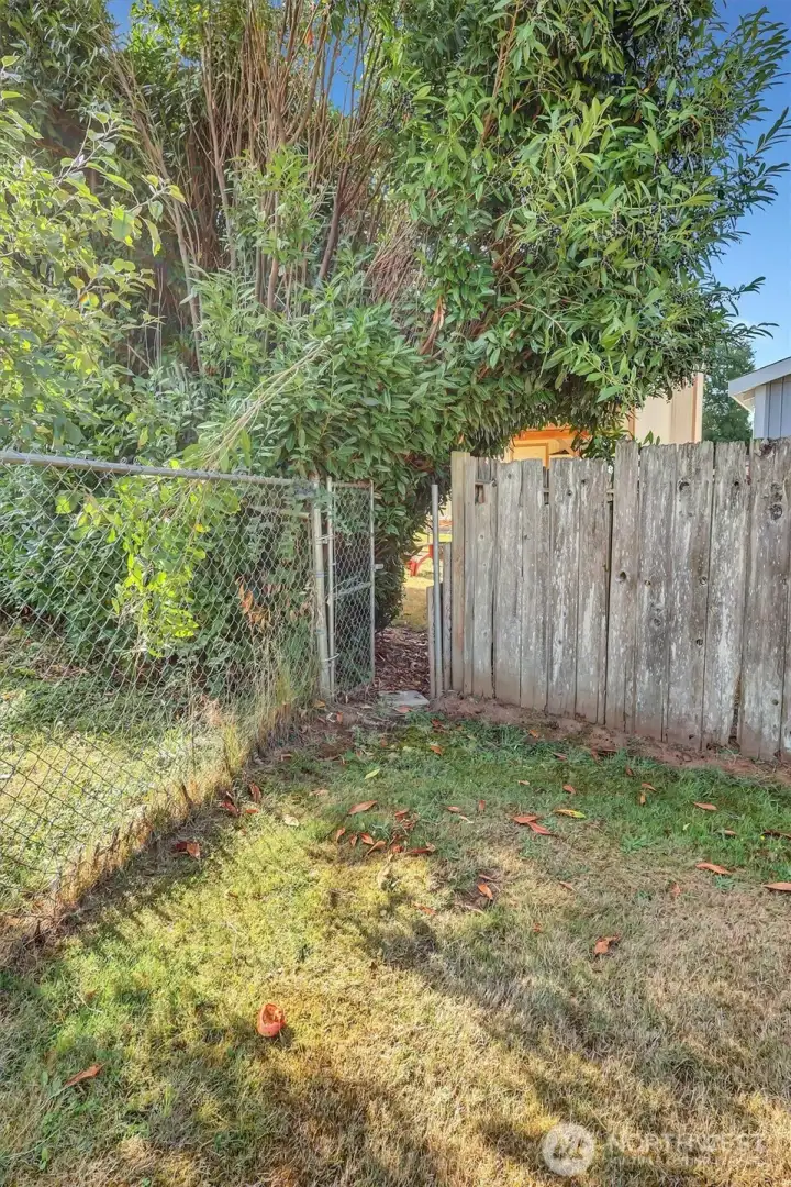 Gate in back yard to the community park