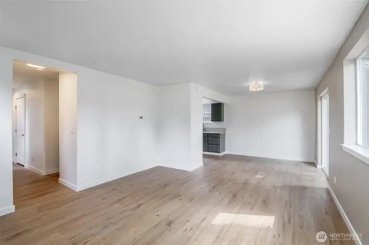 Living room with Brand new LVP flooring