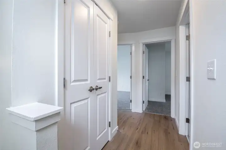 Upper level hallway with Brand new LVP flooring