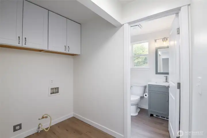 Laundry and Main bathroom