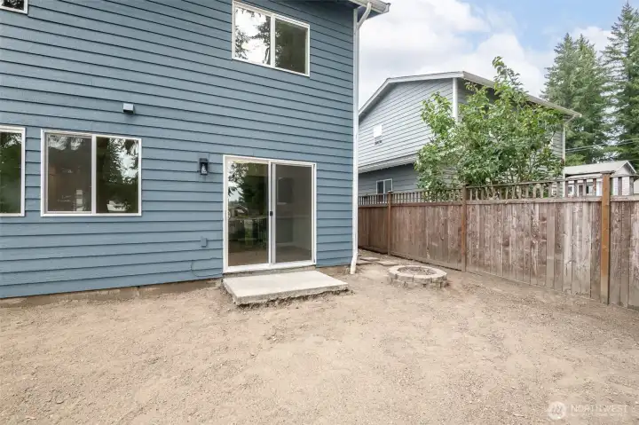 Sliding glass door and patio