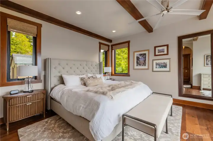 Primary suite has motorized shades