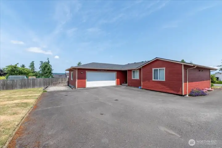 Large driveway with RV parking.