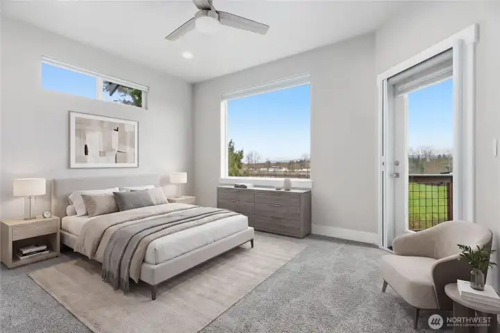 Virtually Staged Primary Bedroom