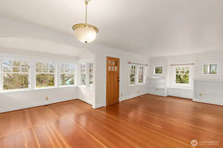 Wood floor adds warmth and creates a chic template for design: modern or classic.