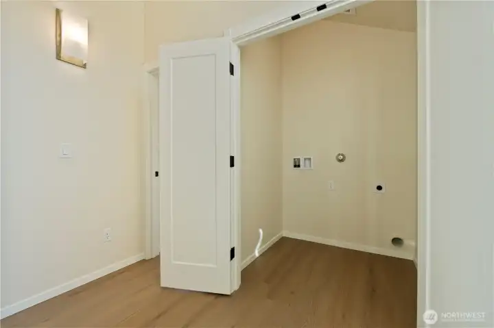 Laundry closet on the upper level