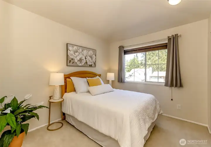 This is the second bedroom upstairs. There is a bathroom off this bedroom, very convenient.