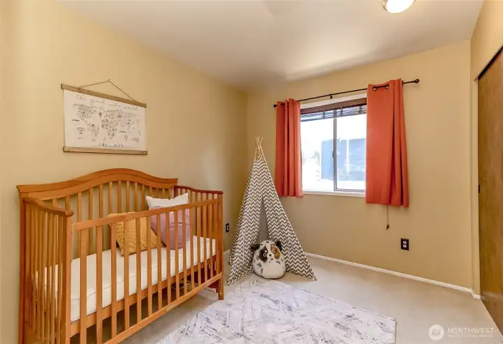 Upstairs bedroom. These is a jack and jill bathroom in-between the 2 bedrooms upstairs.