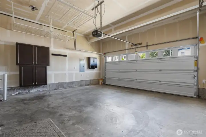 Big, clean two-car garage.