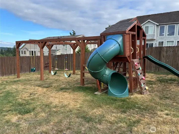 The play structure will remain with the home.