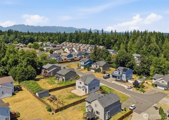 The home is part of a pleasant neighborhood of larger lots.