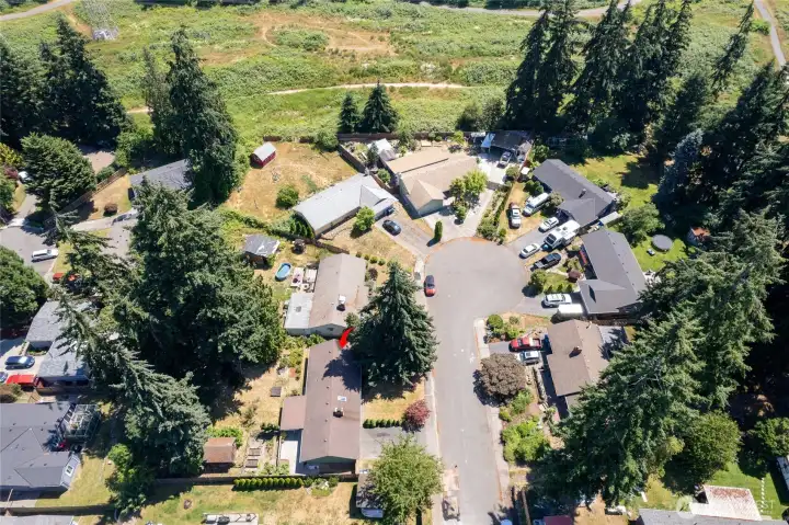 Overhead view of cul de sac