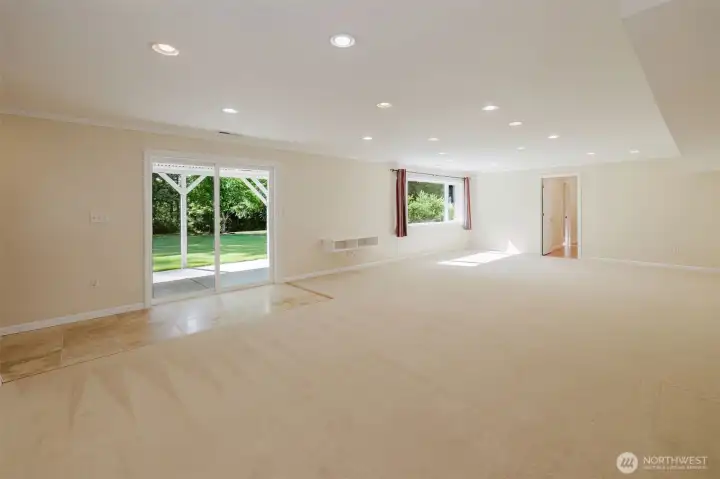 Large recreation room or family room. Large recreation room or family room.