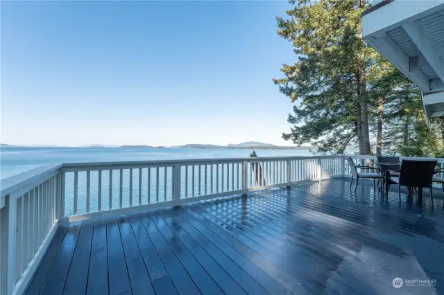 entertainment-sized deck with water view