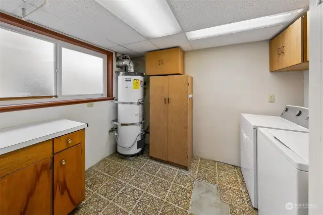Lower level laundry room, all appliances stay with sale.