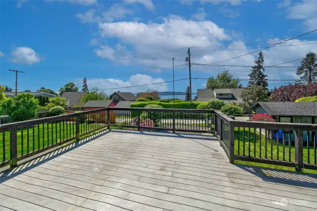 View deck!  Big enough for entertaining many guests with dining table and more.