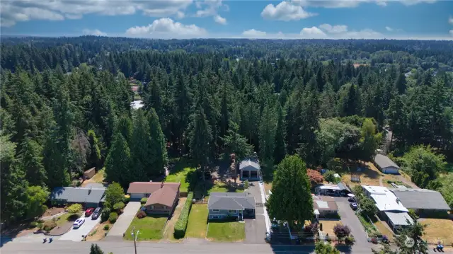 Bird Eye View of Home, Shop and Shed.