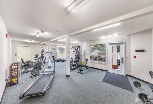 The private fitness center is on the ground floor of the clubhouse. It has private access via the west side of the clubhouse.