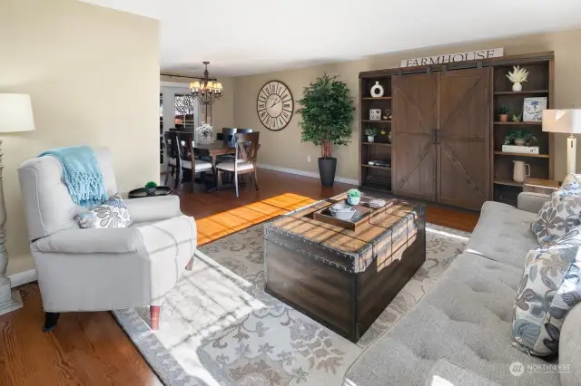 Living room into dining room