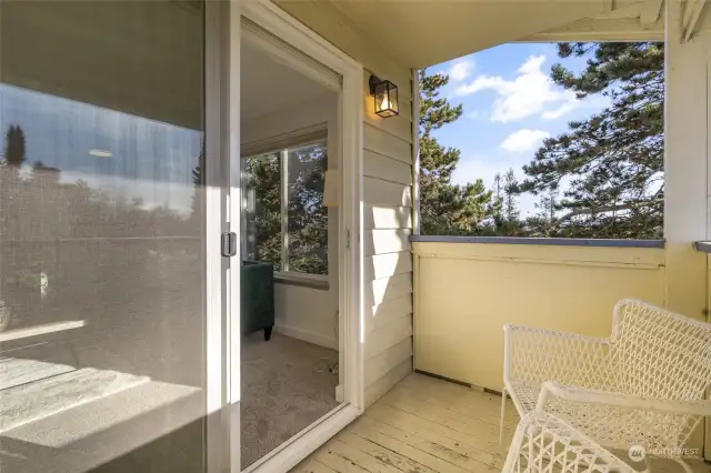 Covered deck with mountain