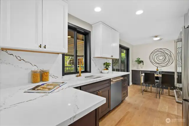 Backsplash and countertops all new Quartz.