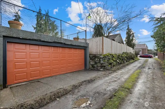 New garage door.  Plenty of space for 2 cars and some storage.