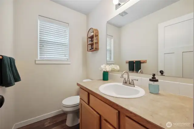 Half bath just off entry.