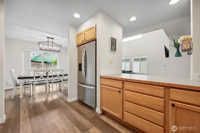 View of breakfast bar from kitchen