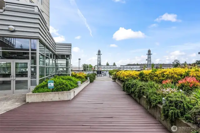 Exterior walkway to outdoor areas and waterfront