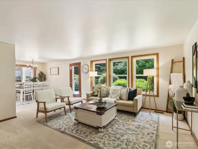 Livingroom opens to dining and entry