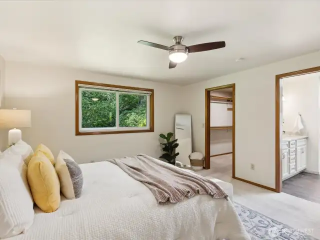 Large walk in closet in primary bedroom