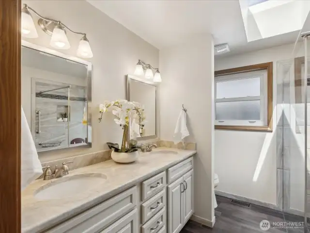 3/4 Primary bath with double sink