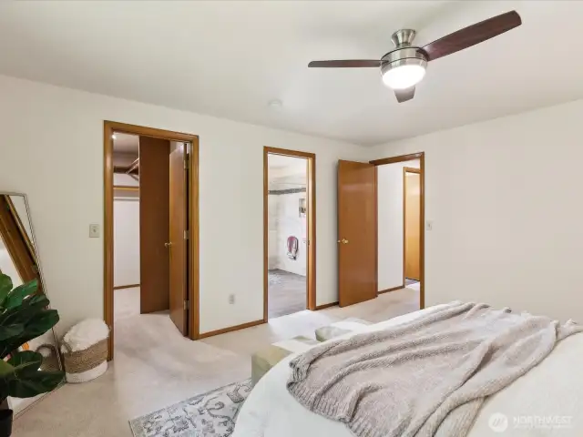 Updated primary bedroom celling fan