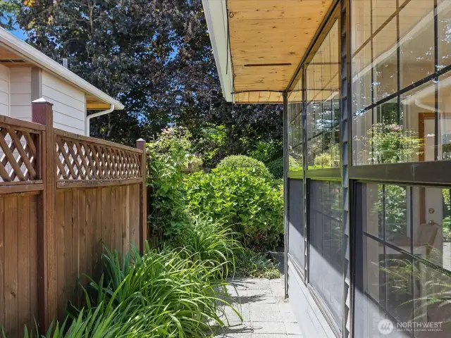 Partially fenced back yard