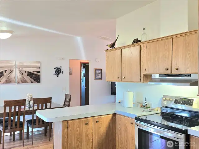 Dining and kitchen with eating space