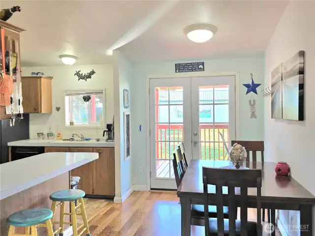 Dining and kitchen with eating space