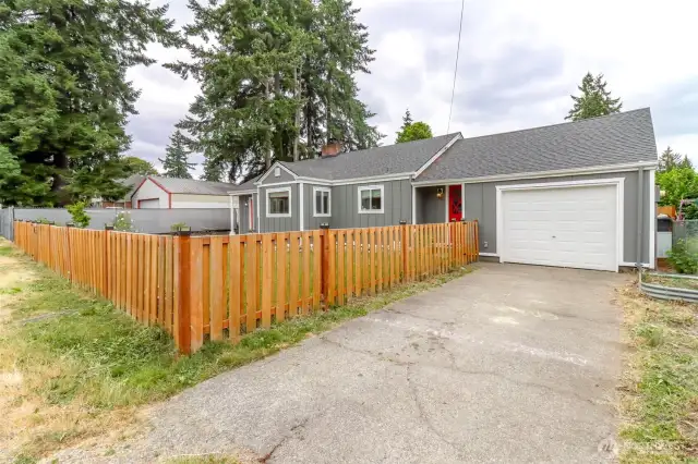 Garage and driveway