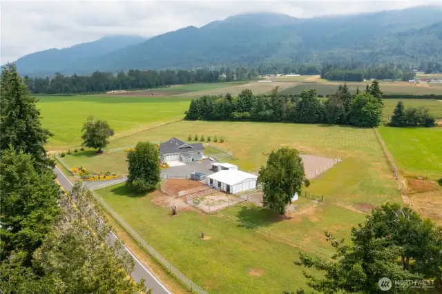 Just 5 years young, this beautifully laid-out property offers a stunning home, 3+ stall barn, outdoor arena, and fully fenced acreage.