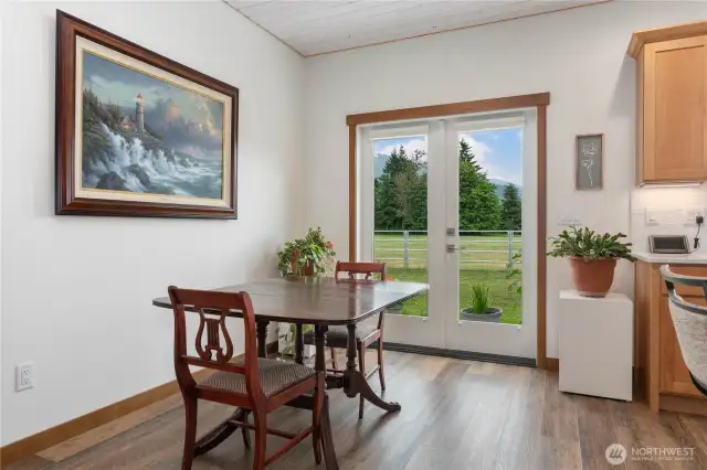 Large dining space just off outdoor patio