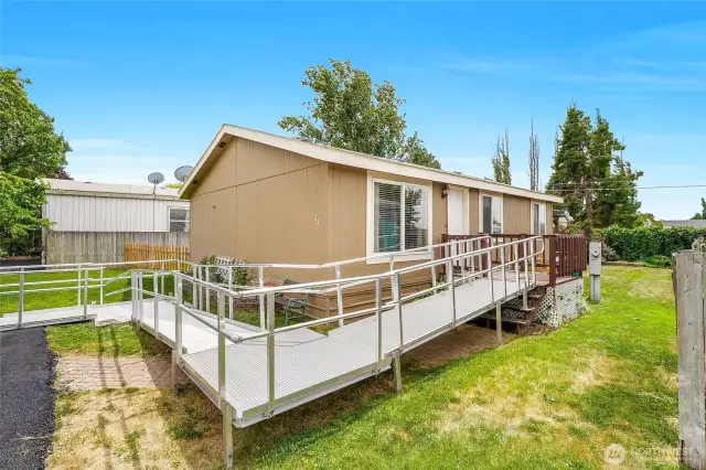 A newer accessible ramp has been added to this 3 bedroom 2 bath home.