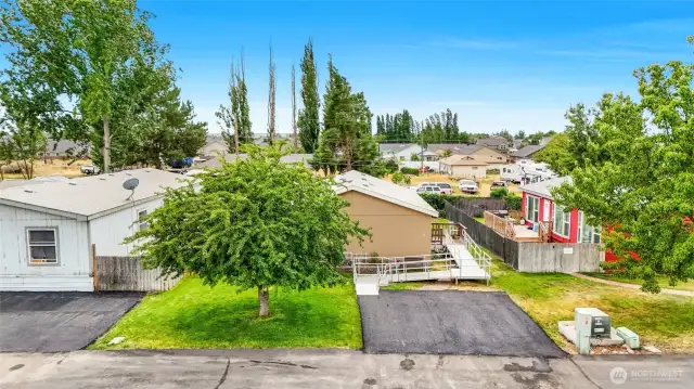 The home is located at the far side of the park with friendly neighbors.