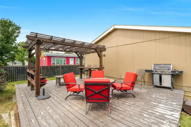 You'll enjoy nights of BBQing on this large deck!