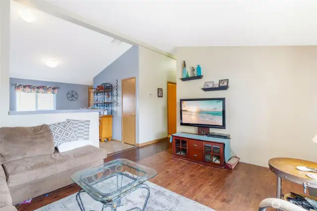 The owner added the newer vinyl flooring, easy to clean for you!