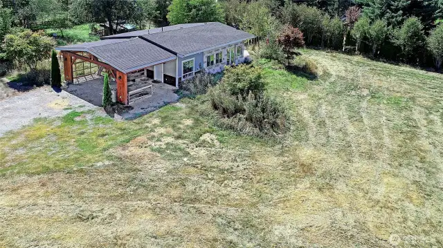 Partially finished office building with RV bay