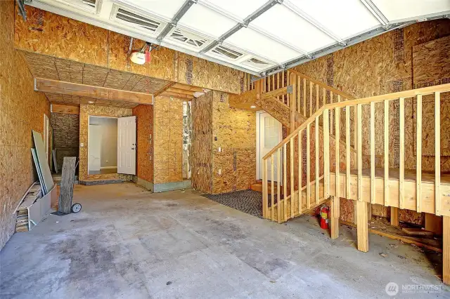 Single car garage w/ access to loft.